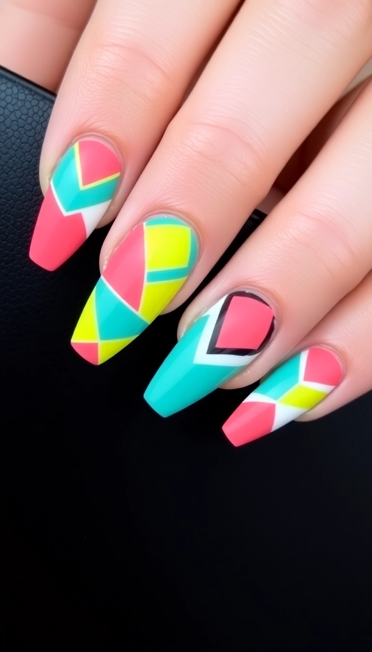 22 Fresh Spring Nail Designs That Will Make You Want to Show Off Your Hands! - 3. Geometric Patterns