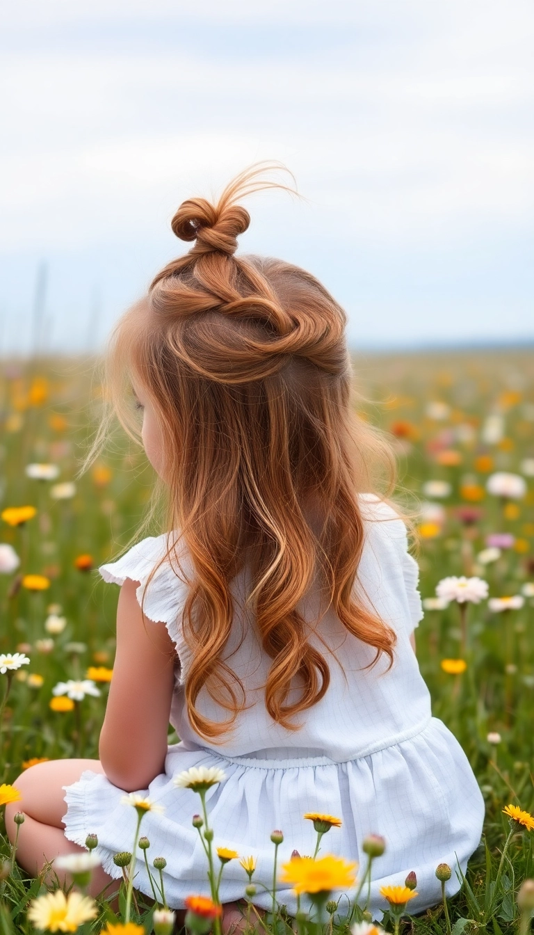 23 Unique and Creative Baby Haircuts That'll Make Them Stand Out! - 20. Bohemian Half-Up, Half-Down