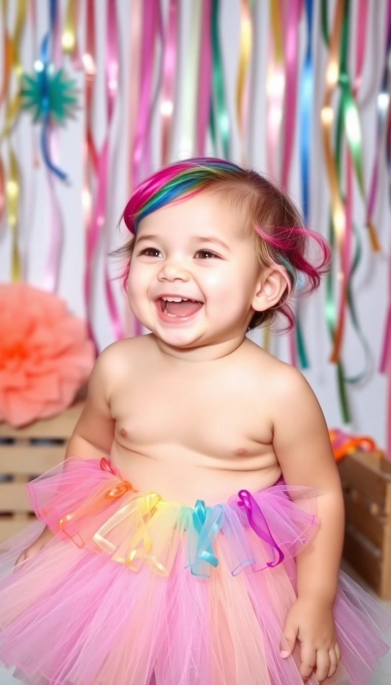 23 Unique and Creative Baby Haircuts That'll Make Them Stand Out! - 10. Rainbow Hair