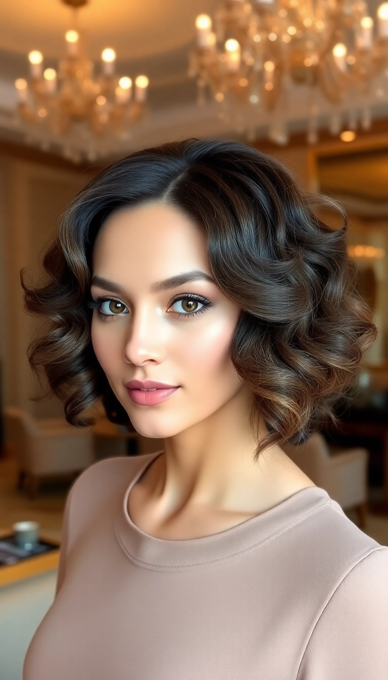 22 Gorgeous Medium-Length Curly Haircuts You'll Want to Try Right Now! - 5. Curly A-Line Cut