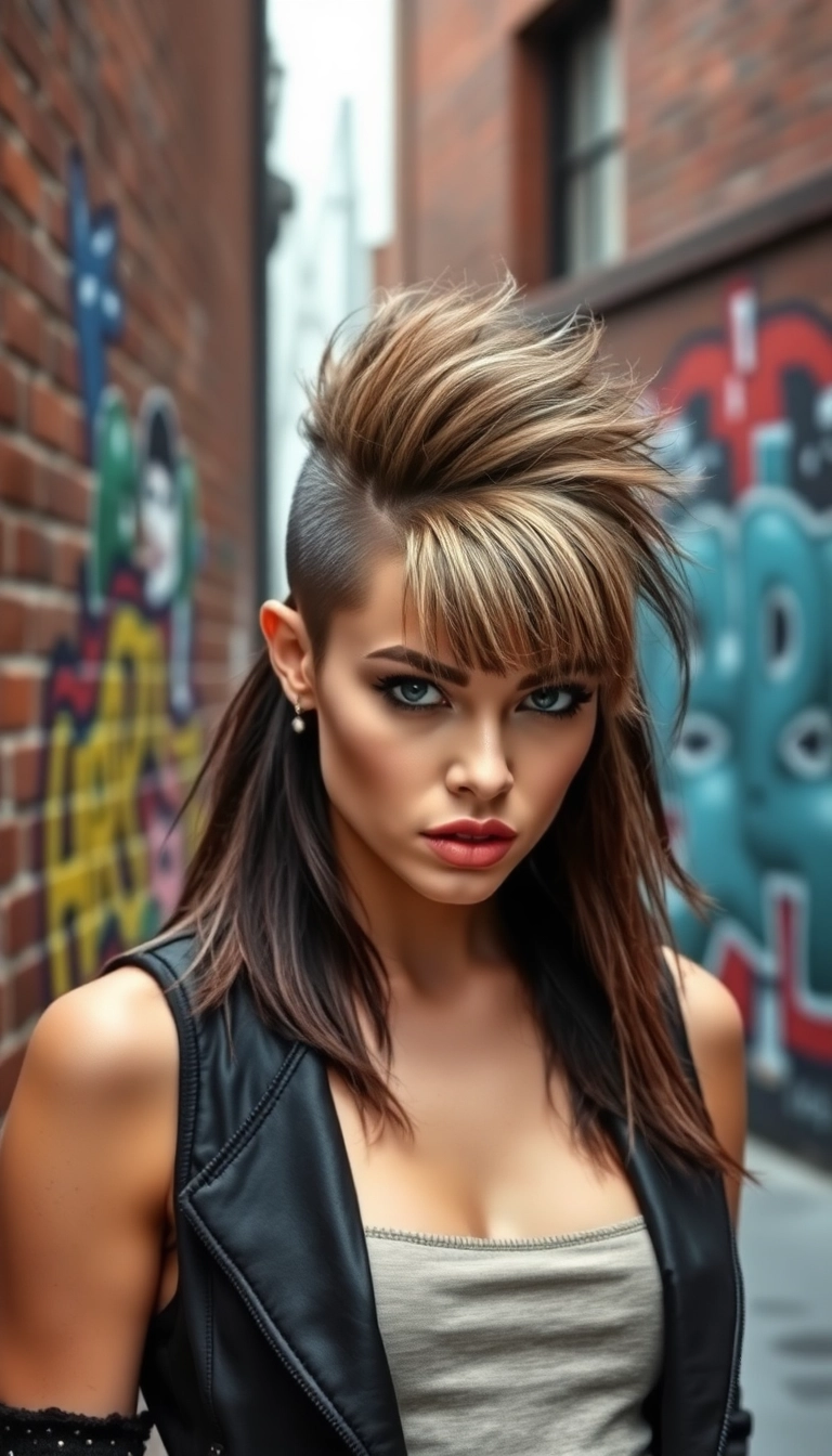 23 Flattering Short Hair with Bangs Styles for Round Faces (You'll Want to Try #7!) - 21. Faux Hawk with Bangs