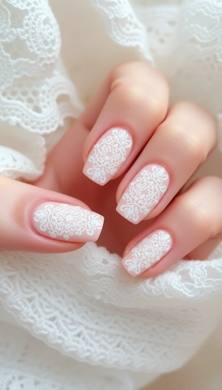 22 Fresh Spring Nail Designs That Will Make You Want to Show Off Your Hands! - 19. Ethereal Lace