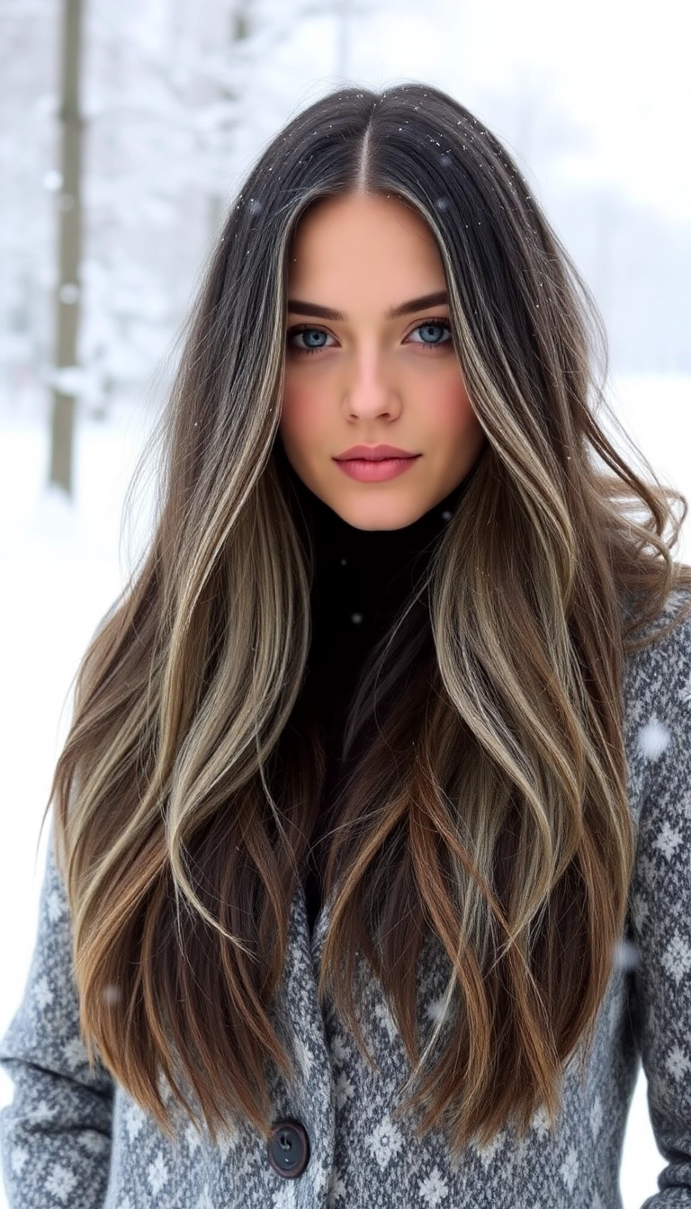 18 Stunning Low Maintenance Brunette Balayage Hair Ideas You Need to Try! - 18. Frosted Cocoa Balayage