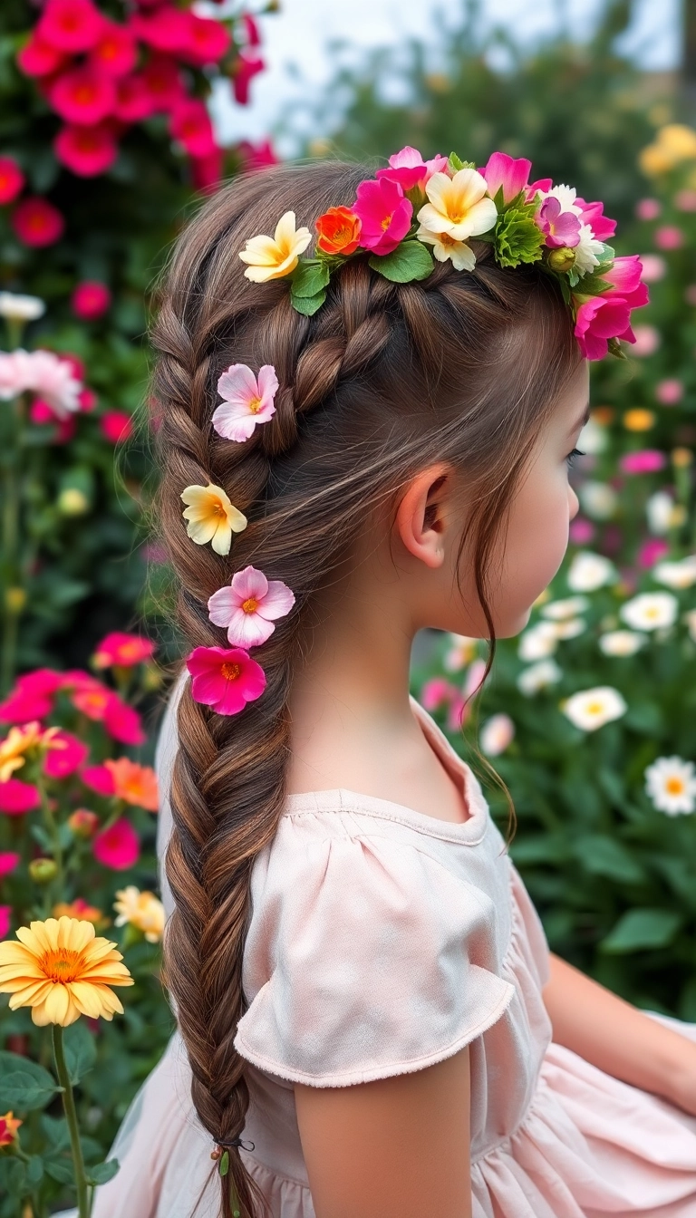 16 Cute Summer Hairstyles for Teens That'll Turn Heads All Season! - 6. Floral Crown Braid