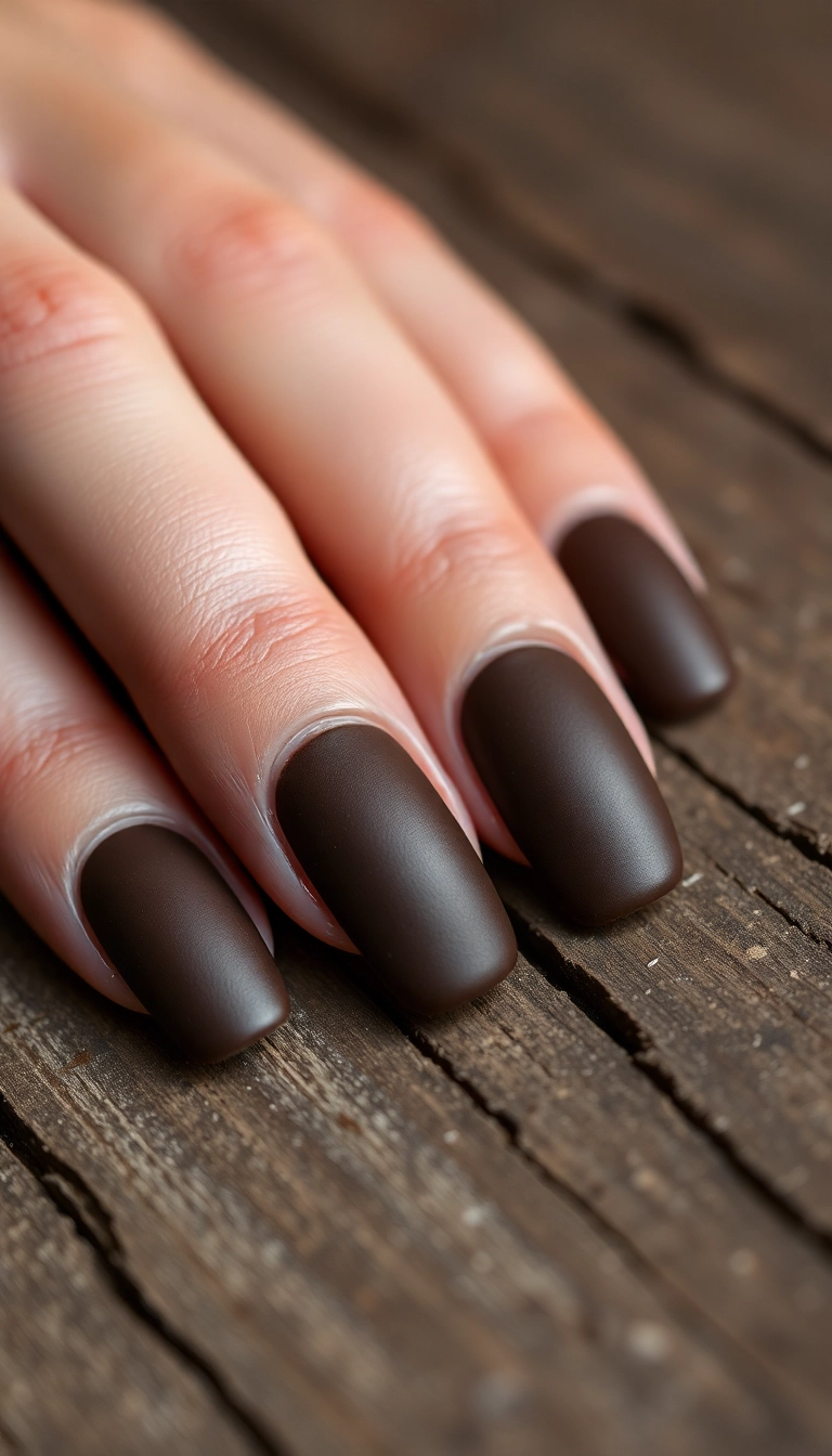 25 Trendy Chocolate Brown Nail Art Designs You Can't Miss! - 4. Matte Chocolate Elegance