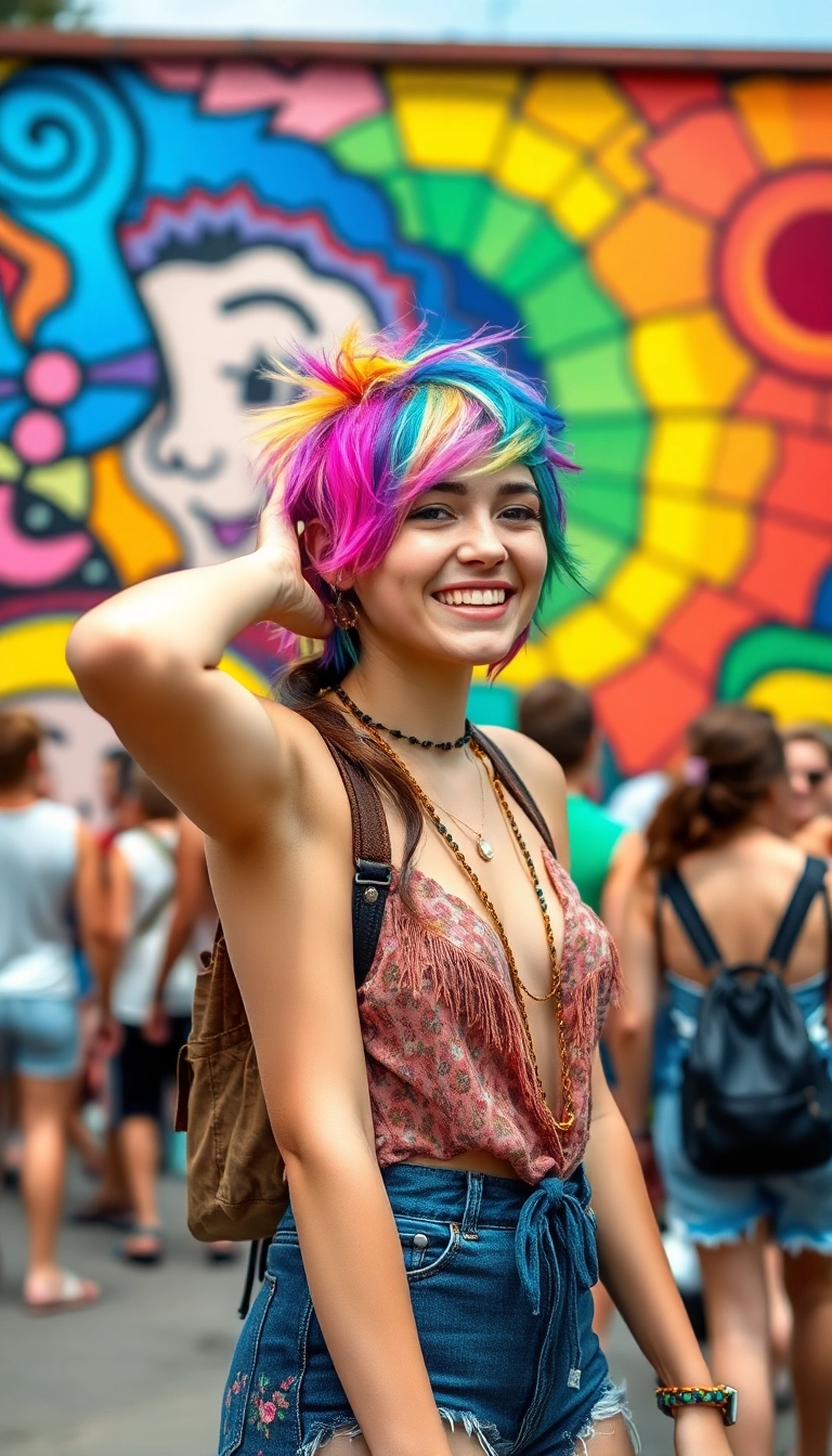 35 Short Hair Summer Hairstyles Every Gen-Z Trendsetter Needs to Try! - 22. Vibrant Rainbow Pixie