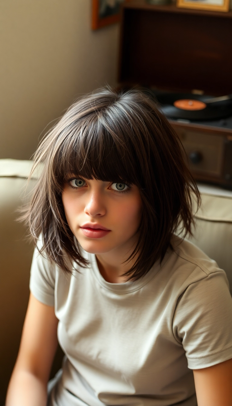 22 Jaw-Dropping 90s Grunge Haircuts Ideas That Will Make You Want to Chop It All Off! - 2. Messy Bob with Bangs