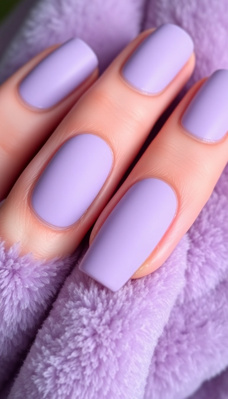 15 Lavender Acrylic Nails That Will Make You the Envy of Every Nail Lover! - 11. Lavender Velvet Finish