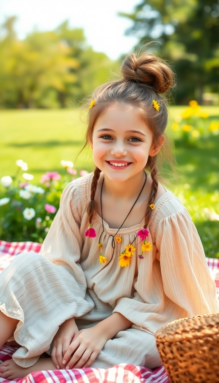 16 Cute Summer Hairstyles for Teens That'll Turn Heads All Season! - 2. Messy Bun with Flowers