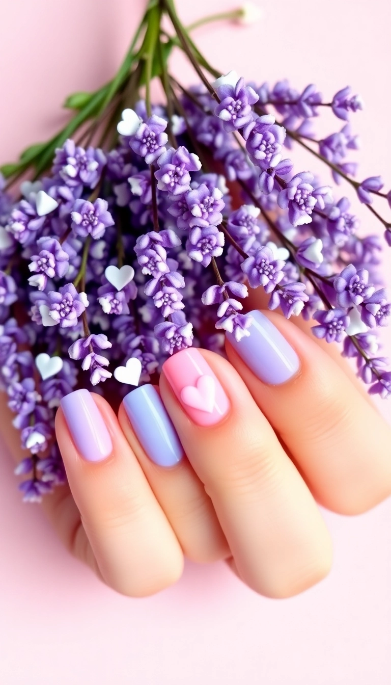 15 Lavender Acrylic Nails That Will Make You the Envy of Every Nail Lover! - 13. Lavender and Pastel Combo